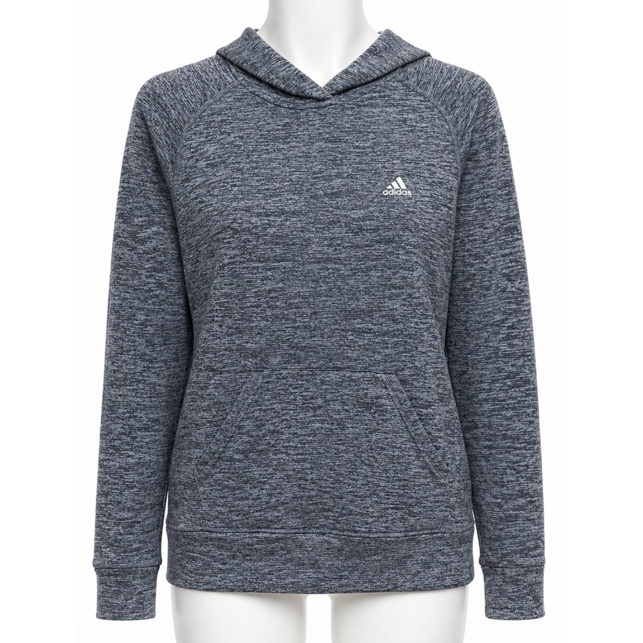 Adidas Hoodie Women Size M Gray Athleisure Climalite Pullover Thumbholes Casual